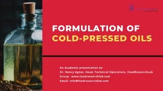 formulation of cold pressed oils