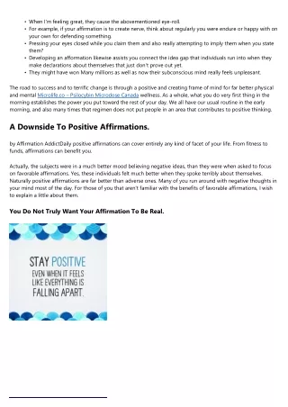 Positive Affirmations And Declarations As Well As Why They Work