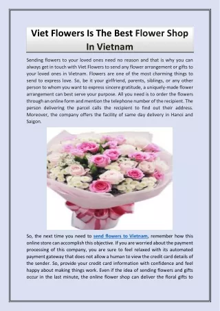 Viet Flowers Is The Best Flower Shop In Vietnam