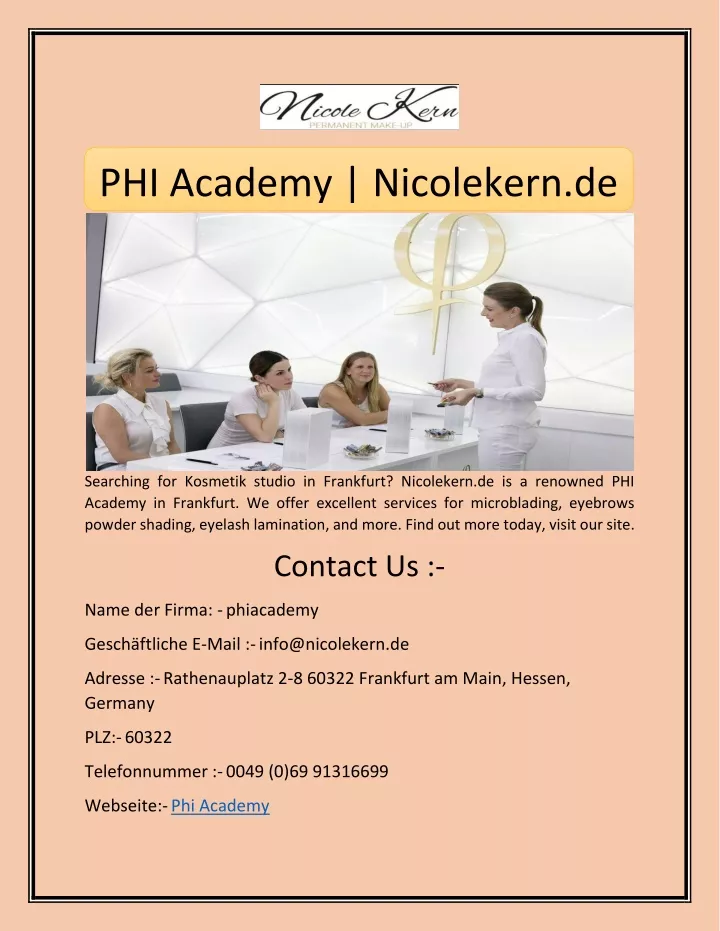 phi academy nicolekern de