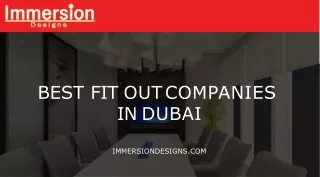 Best Fit Out Interior Designs Companies in Dubai | Immersion Designs