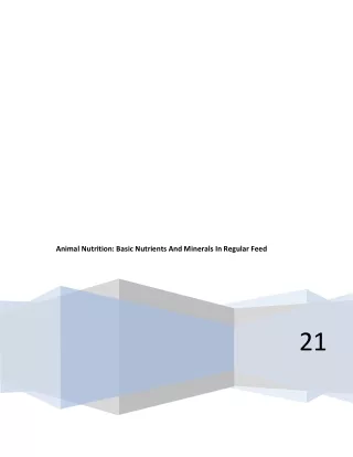 animal nutrition basic nutrients and minerals