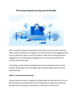 the scenario based learning and its benefits