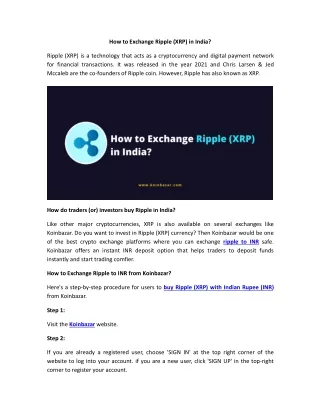 how to exchange ripple xrp in india