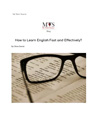 How to Learn English Fast and Effectively?