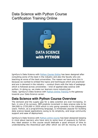 Python Course Certification Training