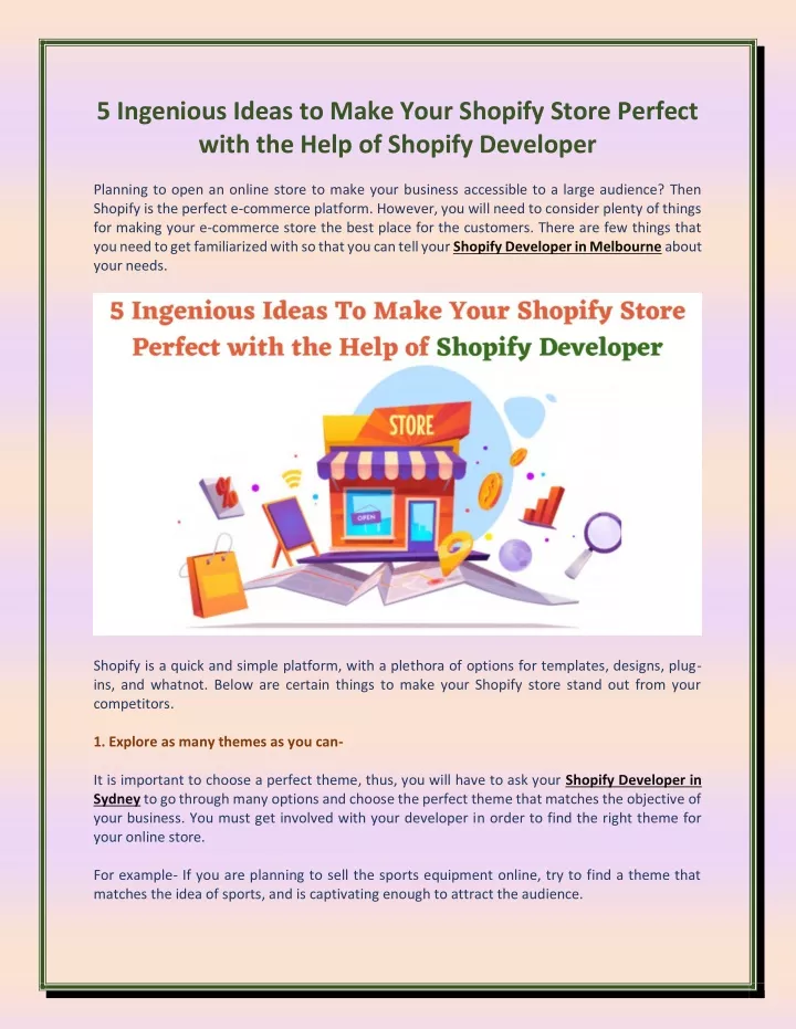 5 ingenious ideas to make your shopify store