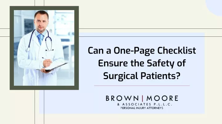 can a one page checklist ensure the safety
