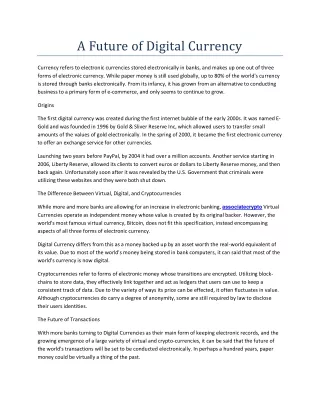 a future of digital currency