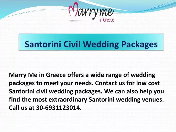 santorini civil wedding packages