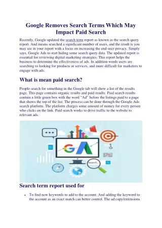 google removes search terms which may impact paid