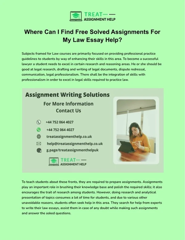 where can i find free solved assignments