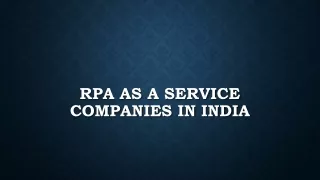 rpa as a service companies in india