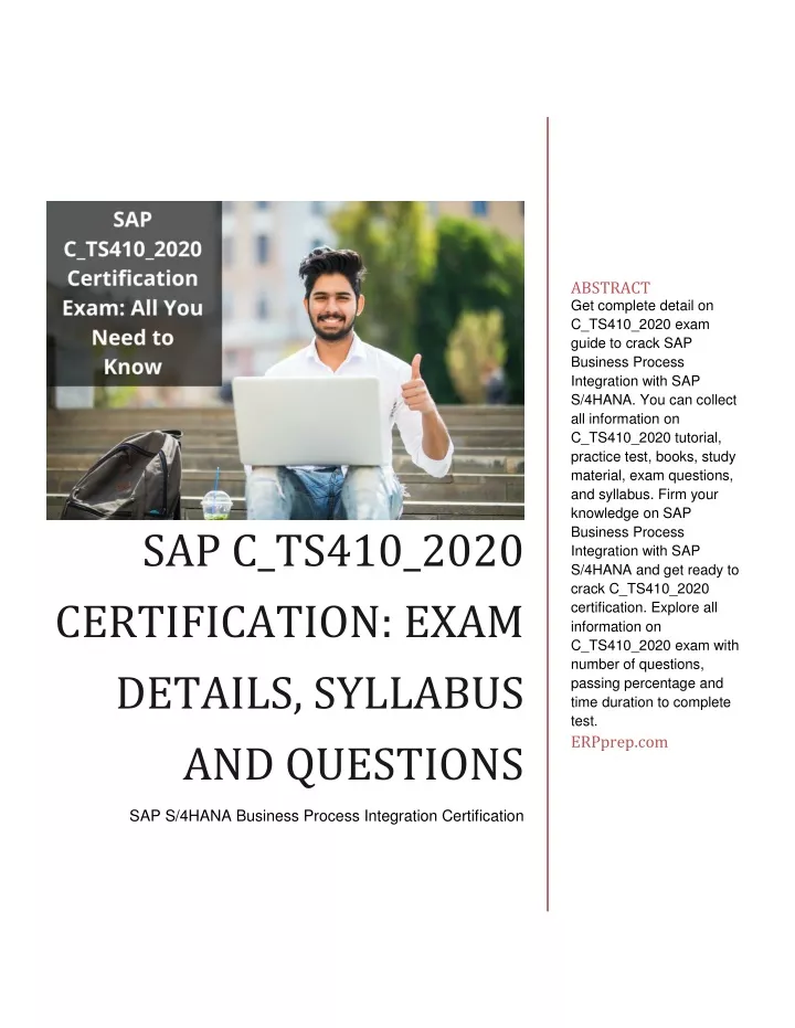 abstract get complete detail on c ts410 2020 exam