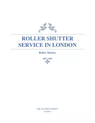 roller shutter service in london