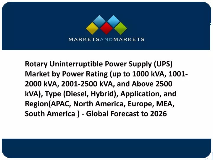 rotary uninterruptible power supply ups market