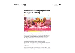 Proof of Stake Bringing Massive Changes in Gaming