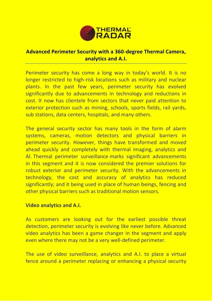 advanced perimeter security with a 360 degree
