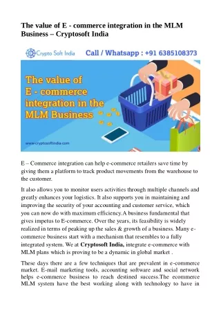 the value of e commerce integration