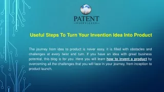 Useful Steps to Turn Your Invention Idea into Product