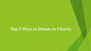 top 5 ways to donate to charity