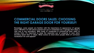 Commercial Doors Sales | Ohdctx