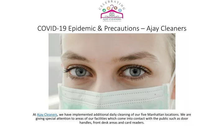 covid 19 epidemic precautions ajay cleaners
