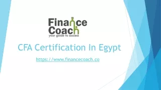 CFA Certification In Egypt