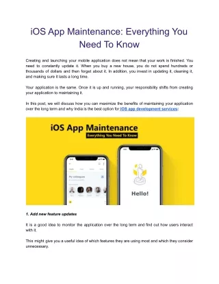 iOS App Maintenance_ Everything You Need To Know