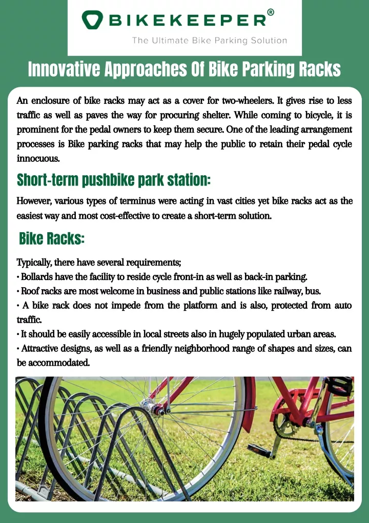 innovative approaches of bike parking racks