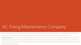 ac fixing company | ac maintenance in abu dhabi