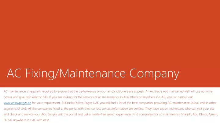 ac fixing maintenance company