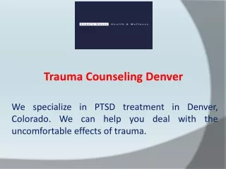 Trauma Counseling Denver