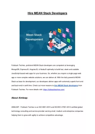 hire mean stack developers