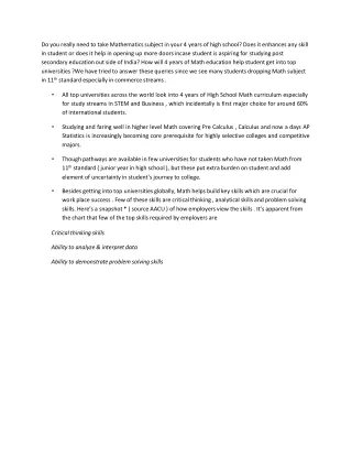 Importance Of Mathematics In High School