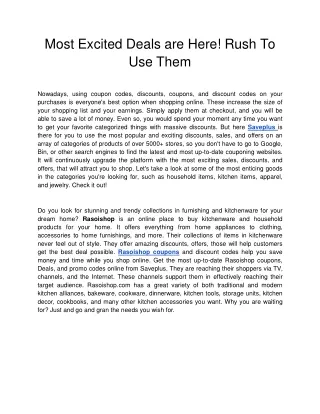 Most Excited Deals are Here! Rush To Use Them-converted