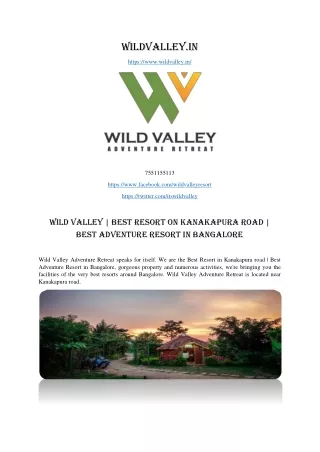 WILDVALLEYkanakapura