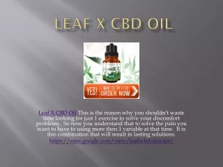Leaf X CBD Oil
