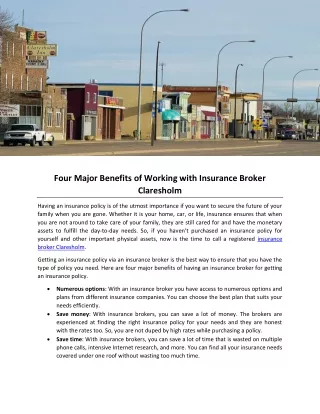 four major benefits of working with insurance