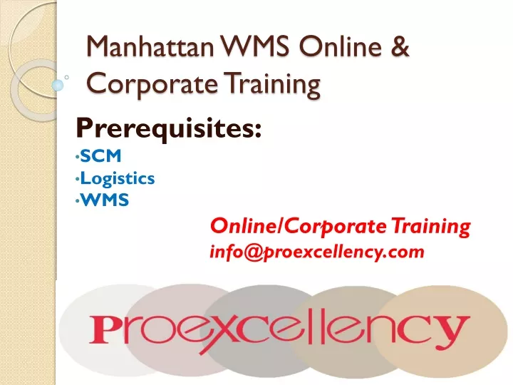 manhattan wms online corporate training
