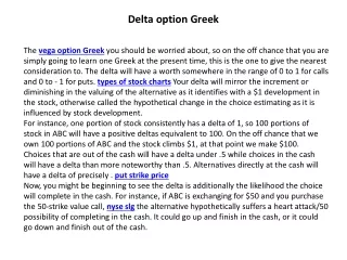 Delta option Greek