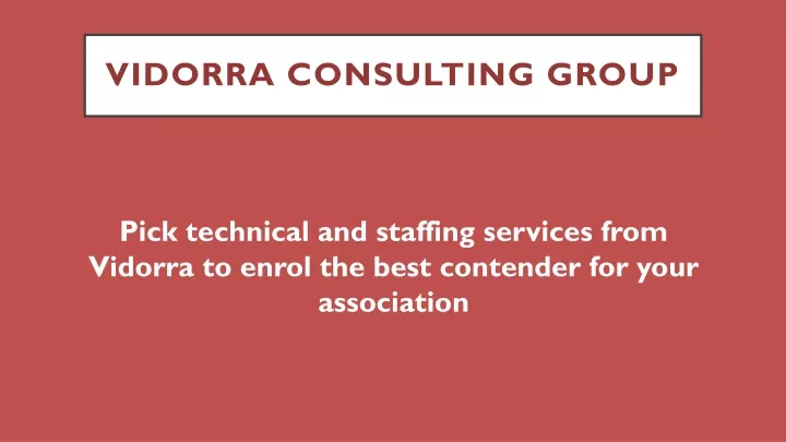 vidorra consulting group