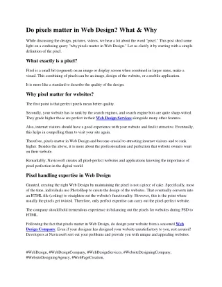 Do pixels matter in Web Design What & Why
