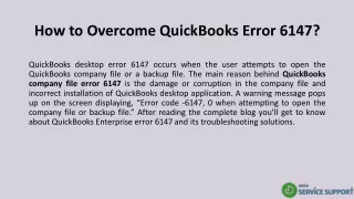 how to overcome quickbooks error 6147