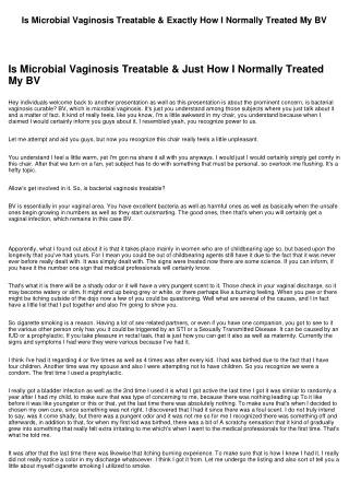Is Microbial Vaginosis Curable & Exactly How I Normally Healed My BV