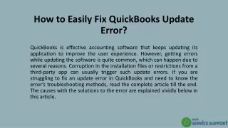 how to easily fix quickbooks update error