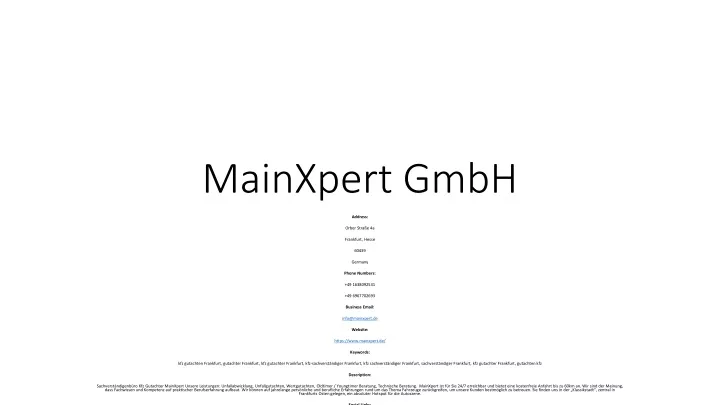 mainxpert gmbh