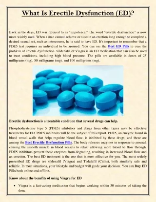 what is erectile dysfunction ed