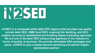 in2seo is a wholesale white label seo agency that