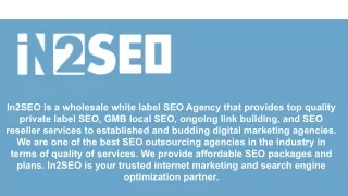 in2seo is a wholesale white label seo agency that